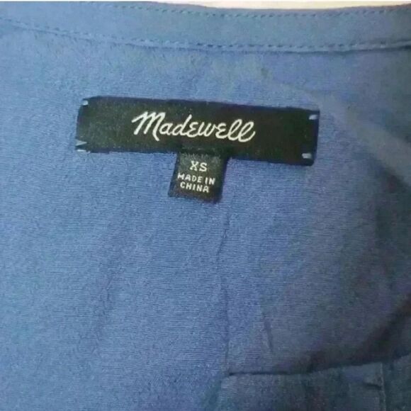 Madewell Tunic Chic Smoke Blue Du Jour Tie Sleeves Dress - Picture 12 of 15